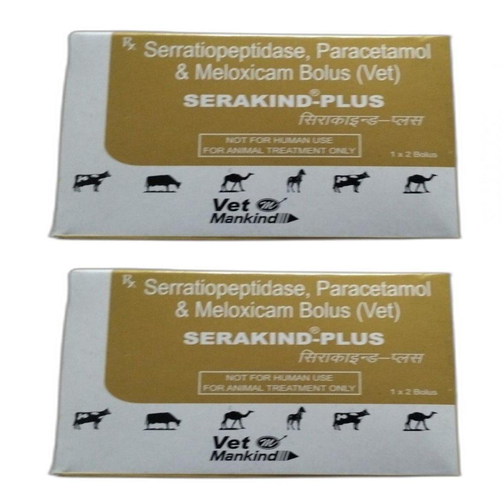 SERAKIND PLUS  MELOXICAM, PARACETAMOL, and SERRATIOPEPTIDASE BOLUS