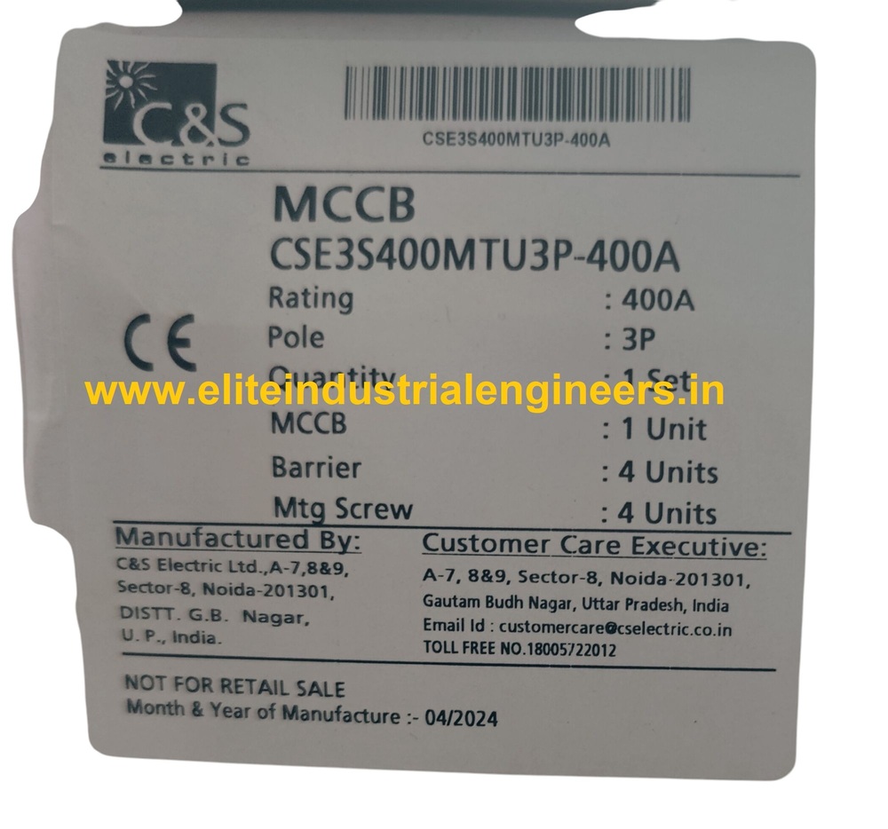 C&s Mccb Cse3s400mtu3p-400a 50ka - Application: For Industrial