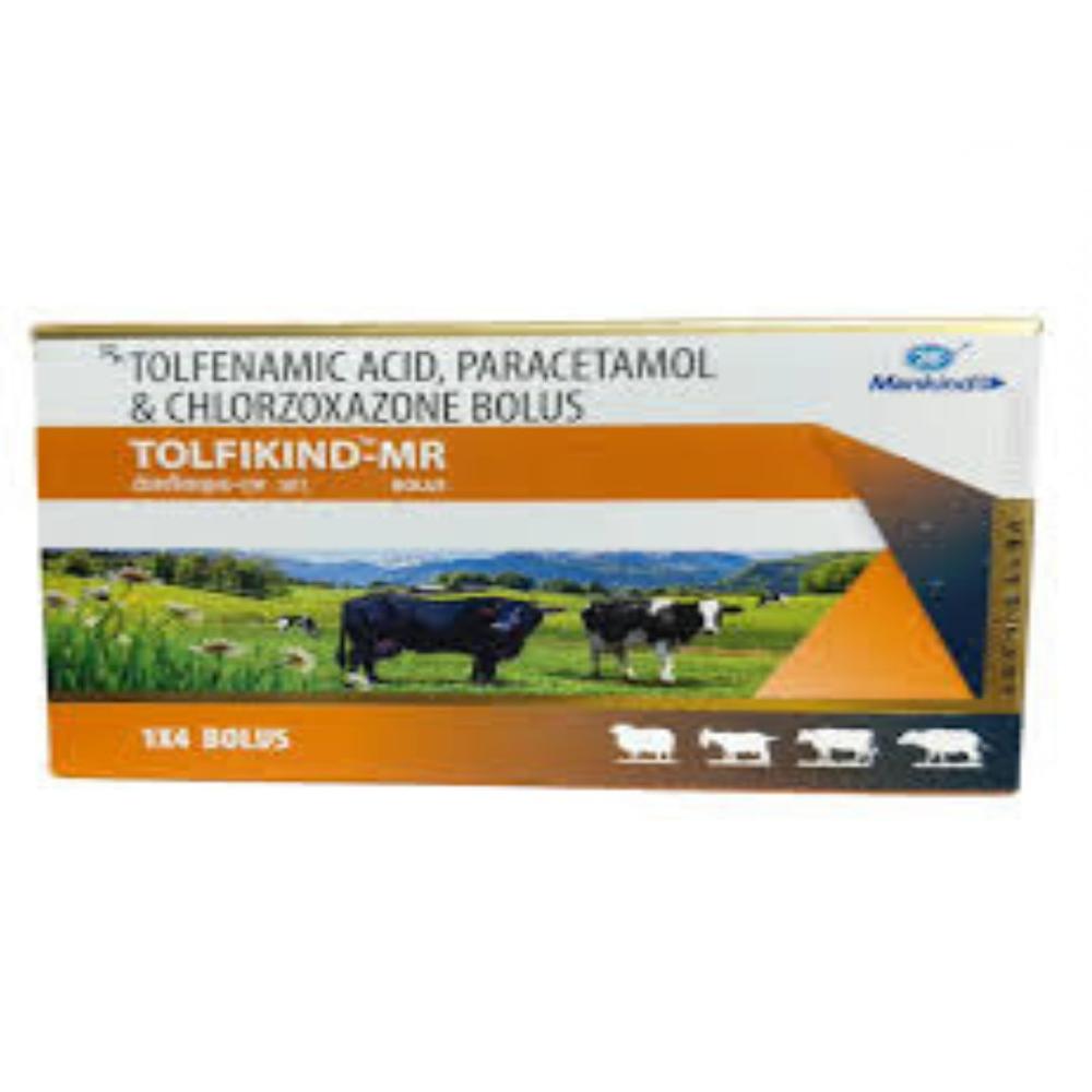 Tolfikind-Mr Tolfenamic Acid, Paracetamol, And Chlorzoxazone Bolus - Packaging Type: Box