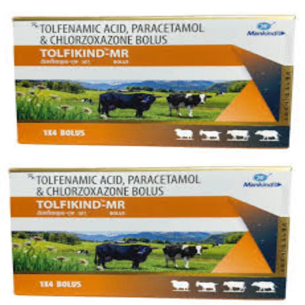 TOLFIKIND-MR  Tolfenamic Acid, Paracetamol, and Chlorzoxazone Bolus 