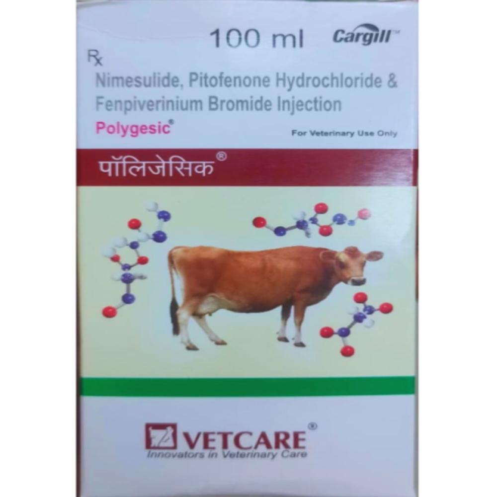 Polygesic Nimesulide+Pitofenone Hydrochloride+Fenpiverinium Bromide 100ml Injection