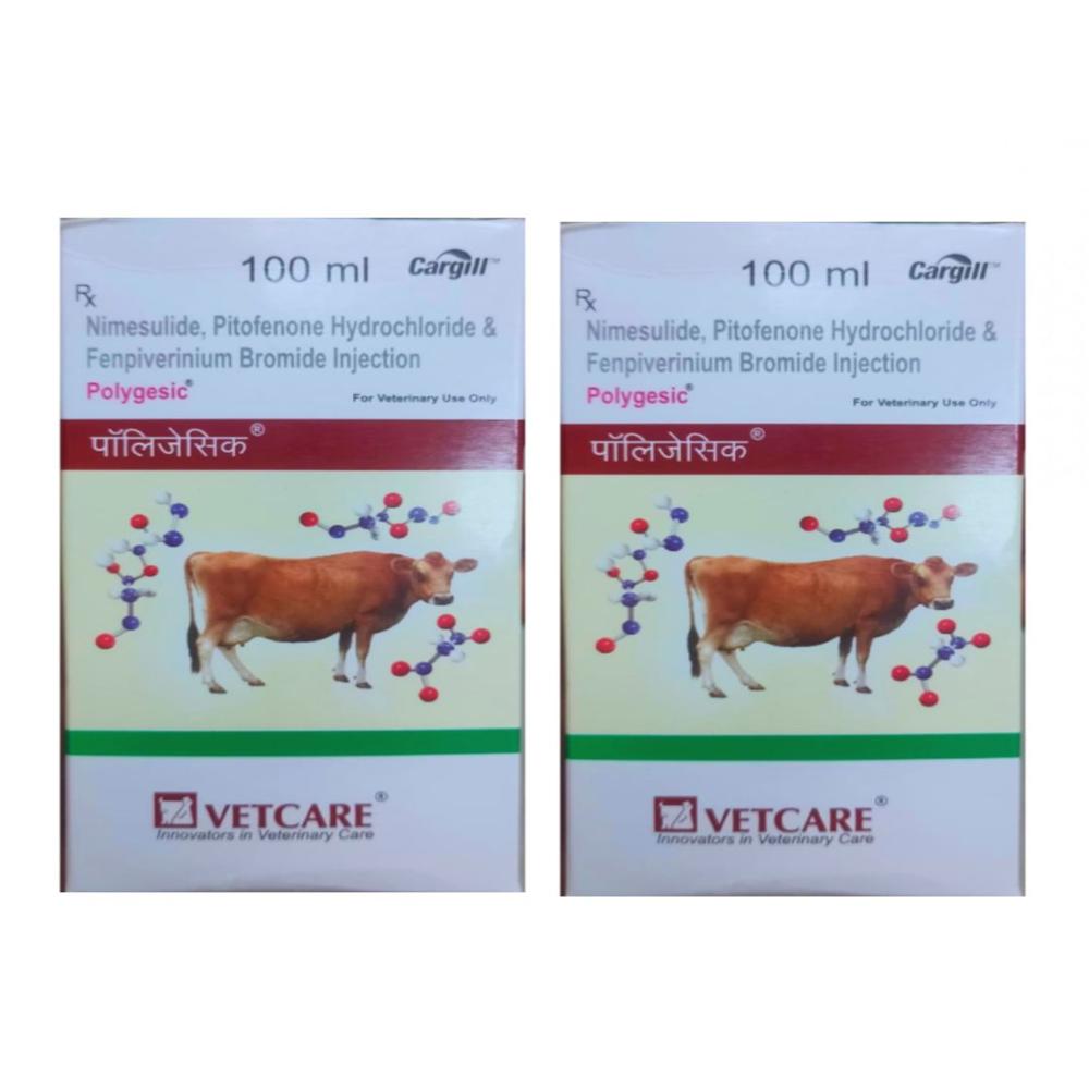 Polygesic Nimesulide+Pitofenone Hydrochloride+Fenpiverinium Bromide 100ml Injection