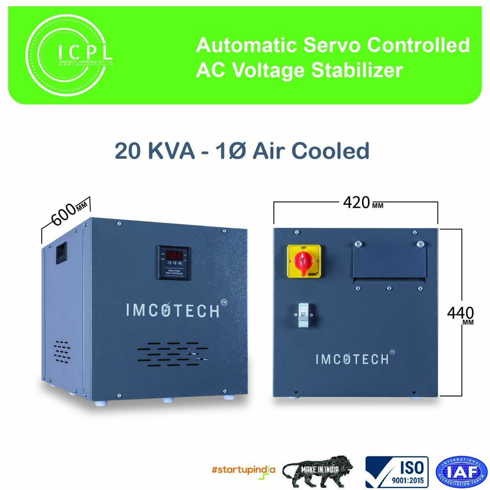 20 KVA सिंगल फेज सर्वो वोल्टेज स्टेबलाइज़र