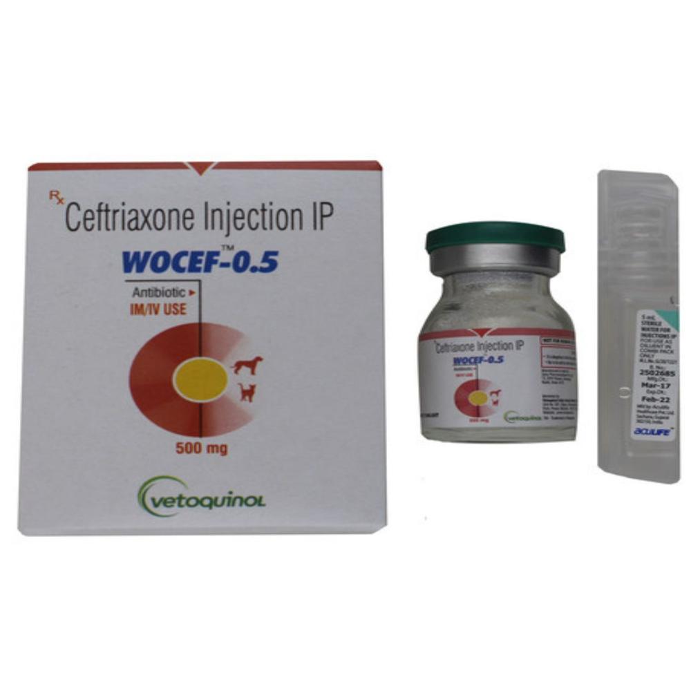 WOCEF-0.5 Ceftriaxone 500mg Injection