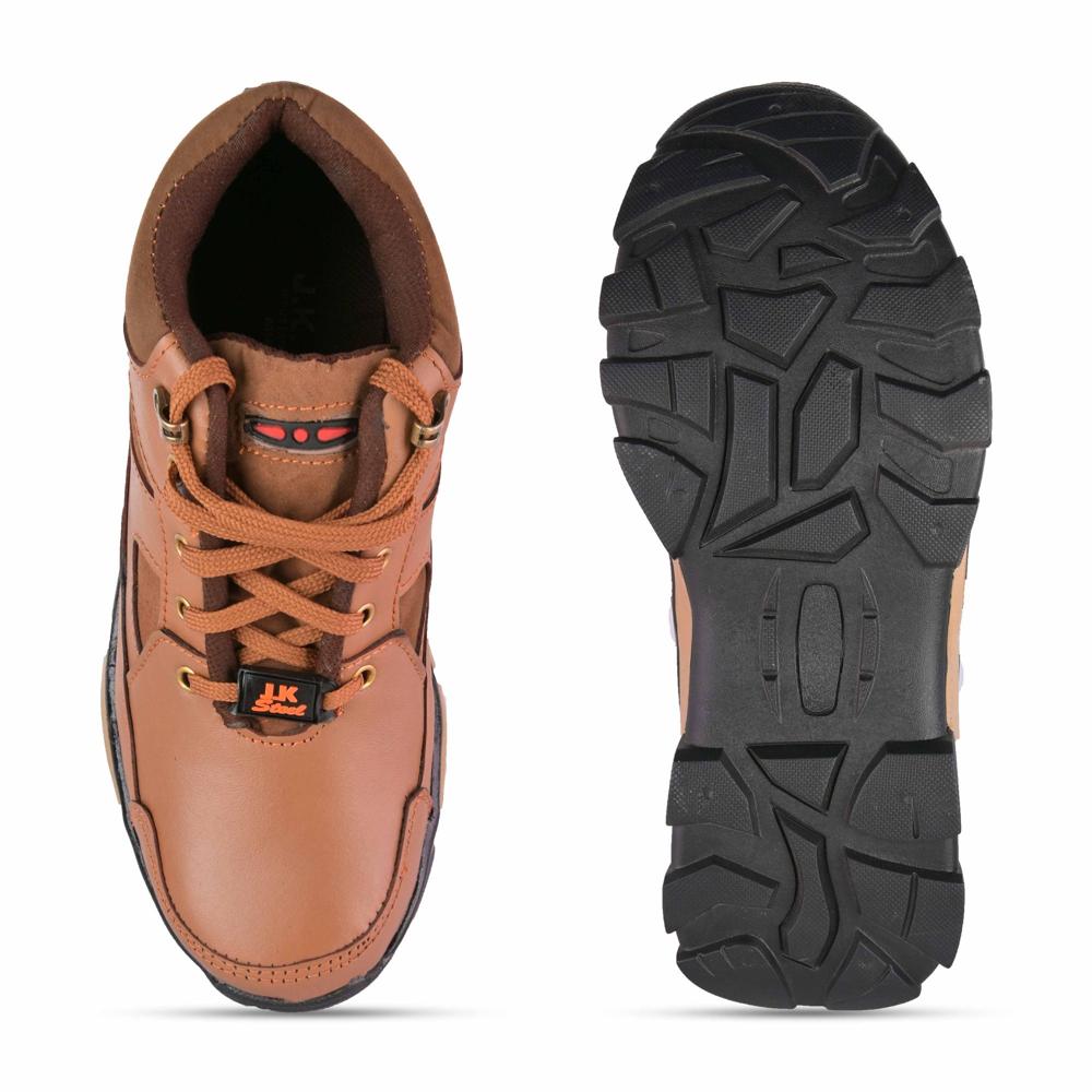 Genuine Leather Stylish Tan Casual Safety Shoes