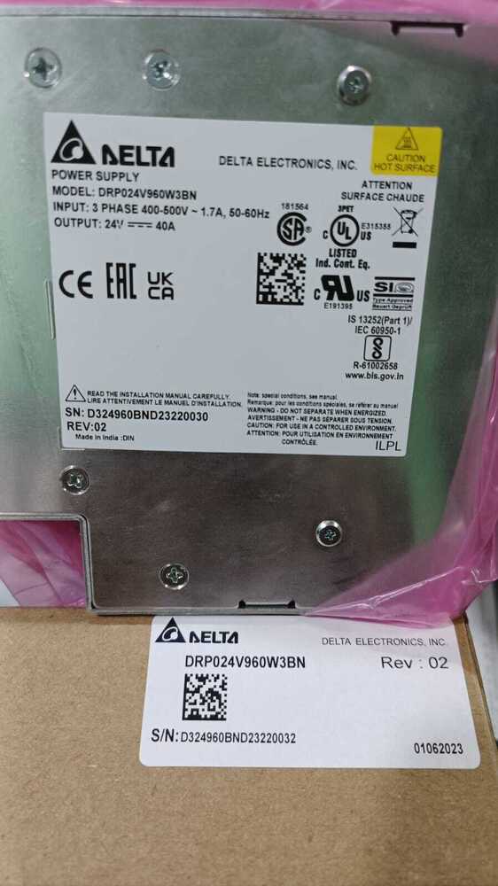 DELTA SMPS, DRP024V960W3BN, 40A, 3PH, 24VDC