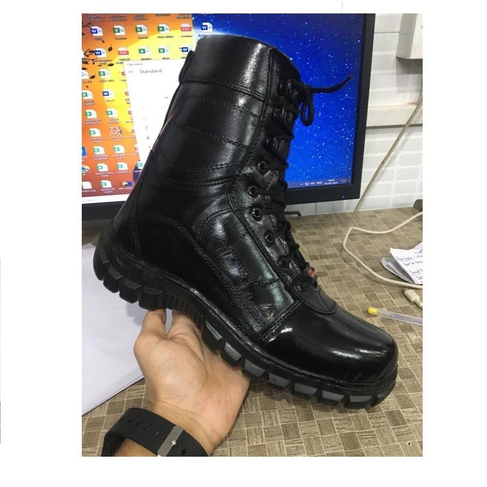 Army Dms Shoes - Genuine Leather, Lightweight Black Boot | Comfortable Inner Lining, Anti-sweat, Anti-slippery Airmix Sole, Dry Cleanable
