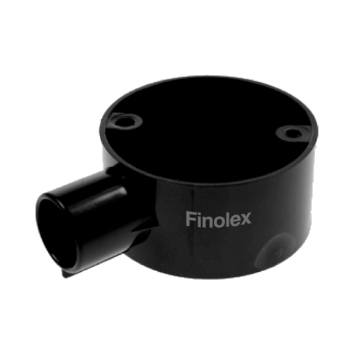 Circular Box-Terminal (1 Way) With Screw And Lid - Color: Black