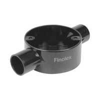 Circular Box-through (2 Way) With Screw And Lid - Color: Black