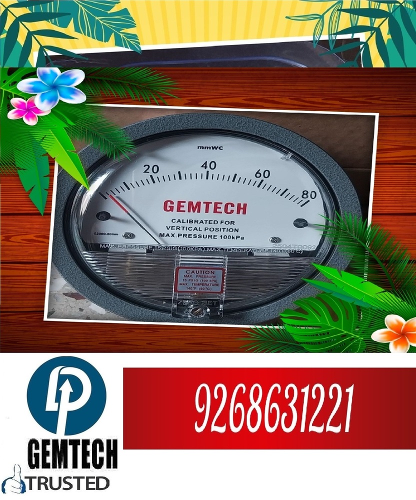 GEMTECH Differential Pressure Gauges Distributors by Kalol Gujarat
