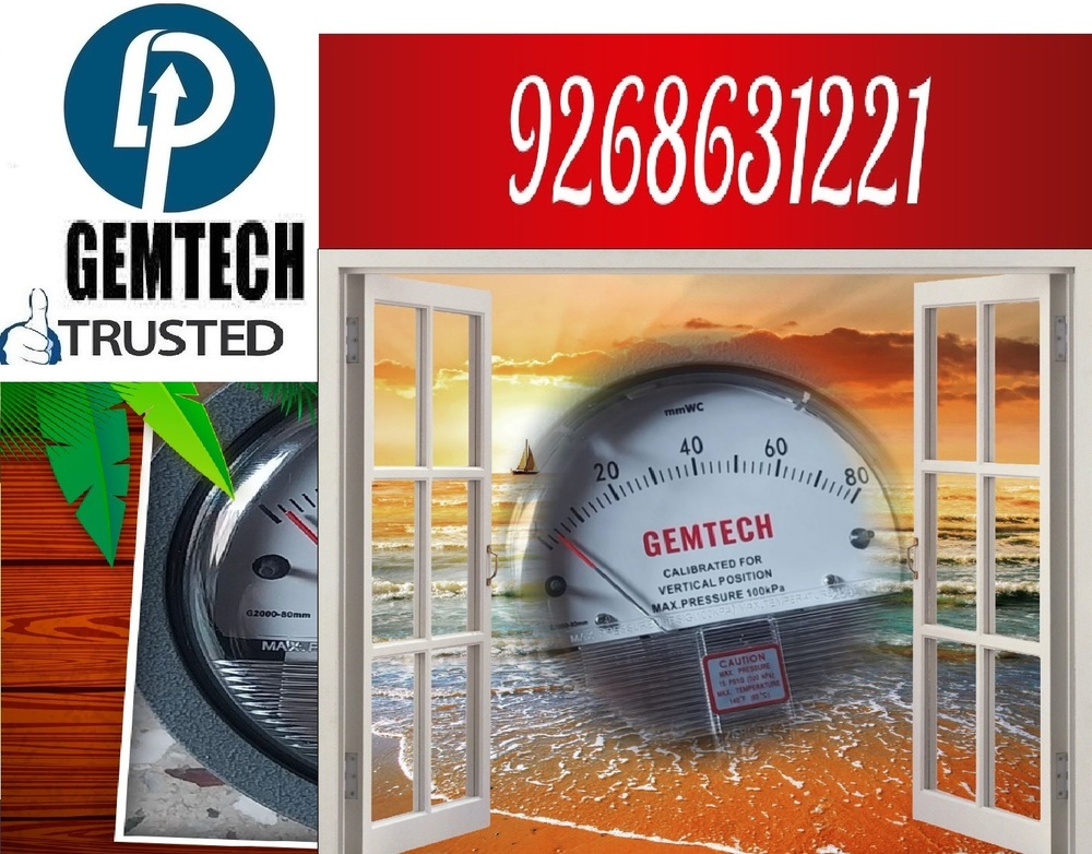Gemtech Differential Pressure Gauges - Die Cast Aluminum, 1/8" Female Npt, -20 Inhg~30 Inhg Range | Non-filled, 81 Model Variations, Easy Install, High Precision