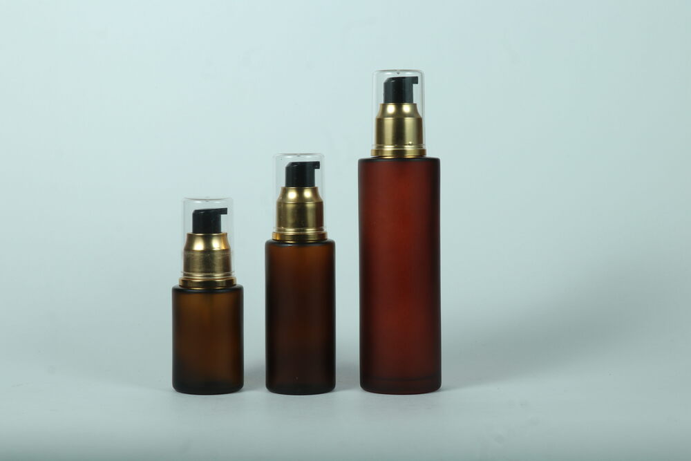 15-100ml Amber Frosted Flat Shoulder Glass Dropper Bottle - Color: Transparent