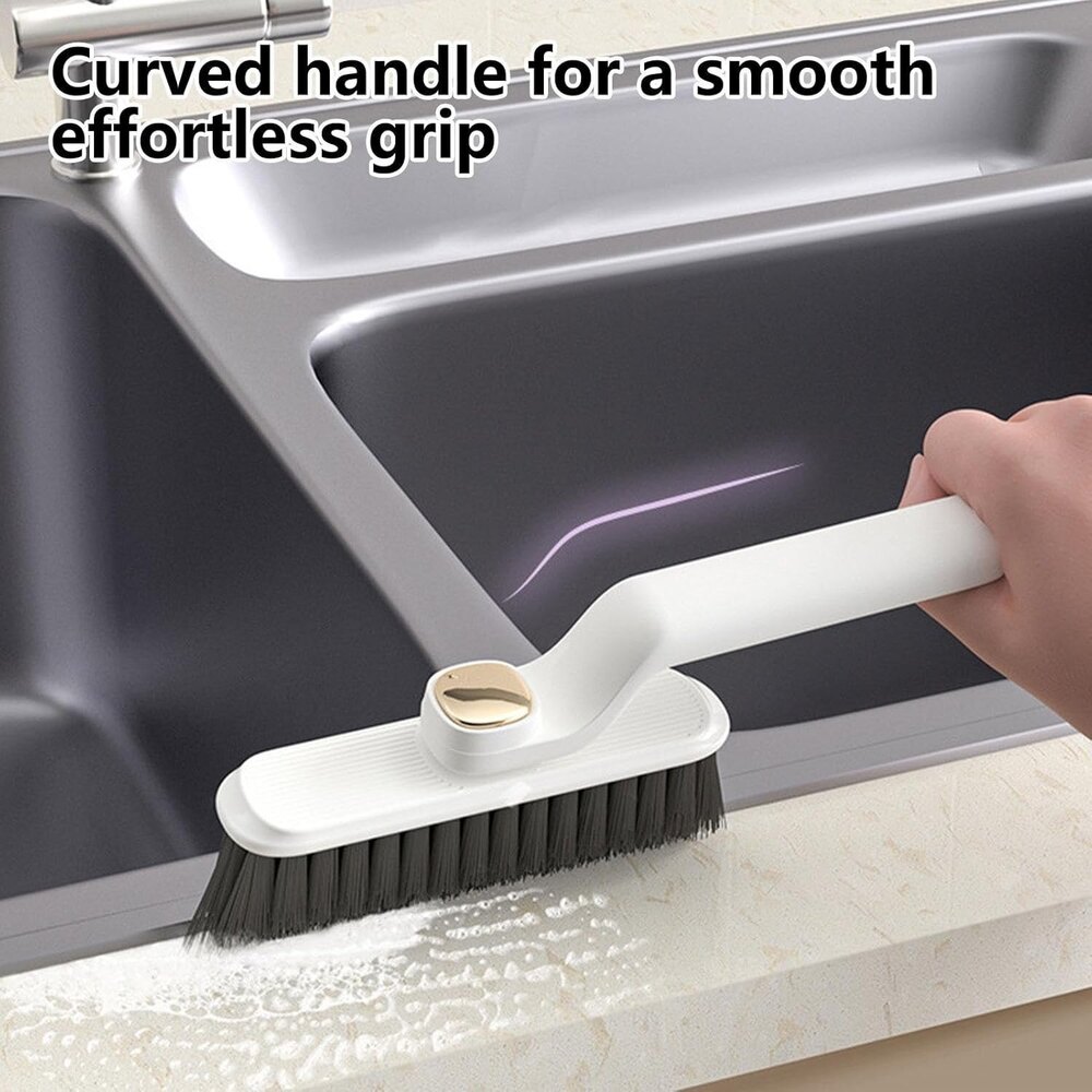 Rotating Crevice Cleaning Brush 2 in1 Cleaning Brush With Clip Hard Bristle Gap Cleaner Brush