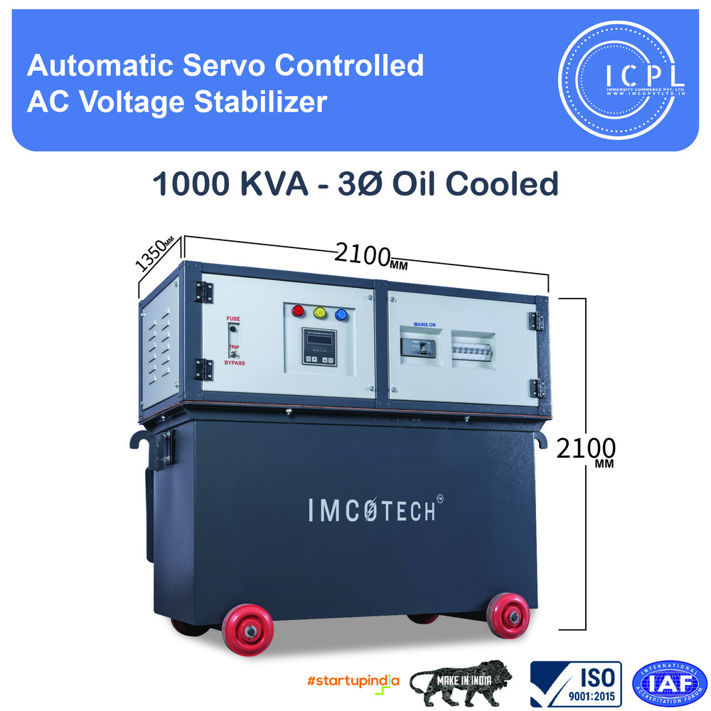 1000 KVA तीन फ़ेज़ तेल-कूल्ड सर्वो वोल्टेज स्टेबलाइज़र