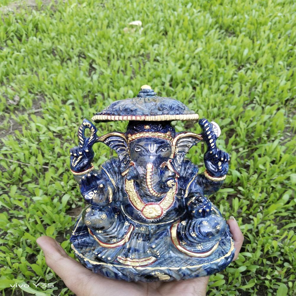 SODALITE PAINTED GANESH 