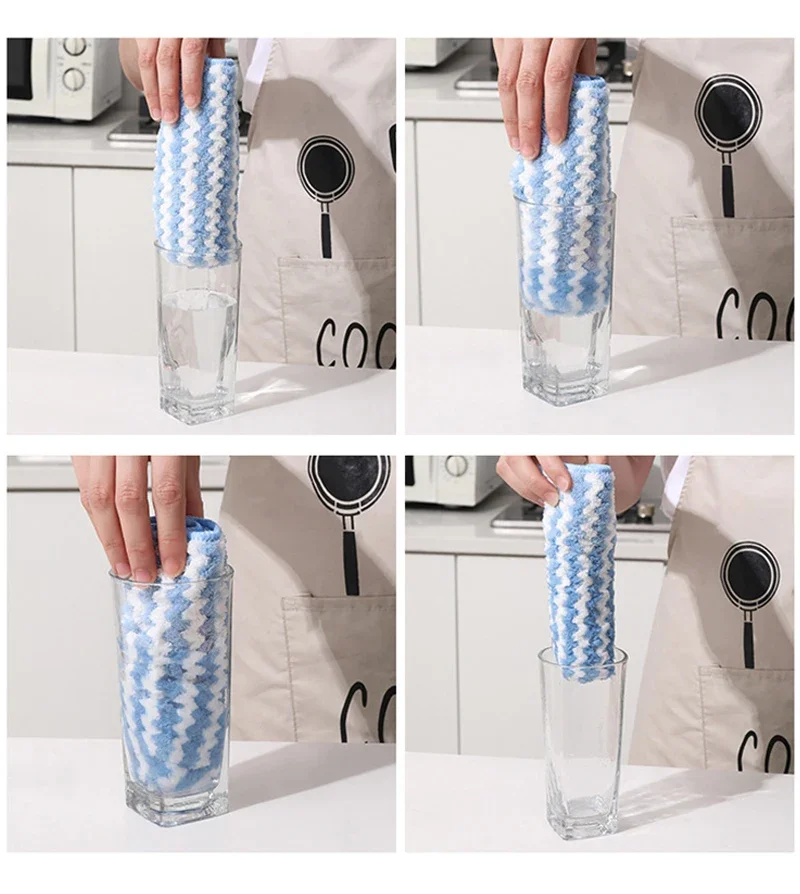 Microfiber Cleaning Cloth Water Absorbent Cleaning Rag Free Fast Drying Scouring Towel