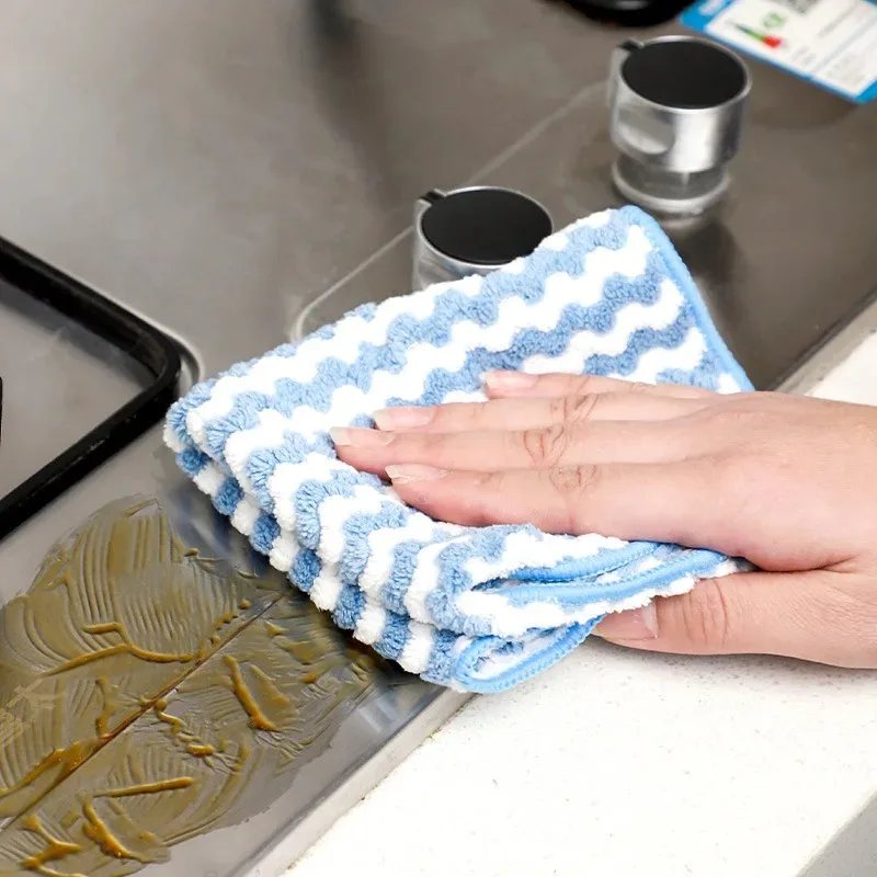 Microfiber Cleaning Cloth Water Absorbent Cleaning Rag Free Fast Drying Scouring Towel