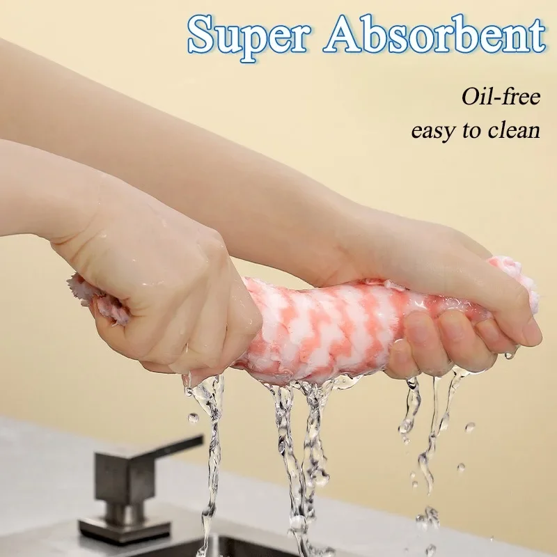 Microfiber Cleaning Cloth Water Absorbent Cleaning Rag Free Fast Drying Scouring Towel