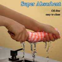 Microfiber Cleaning Cloth Water Absorbent Cleaning Rag Free Fast Drying Scouring Towel