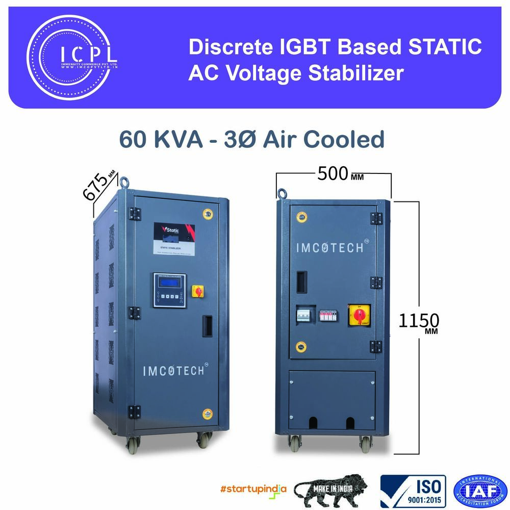 60 Kva Three Phase Discrete Igbt Based Static Voltage Stabilizer - Current Type: Ac To Dc