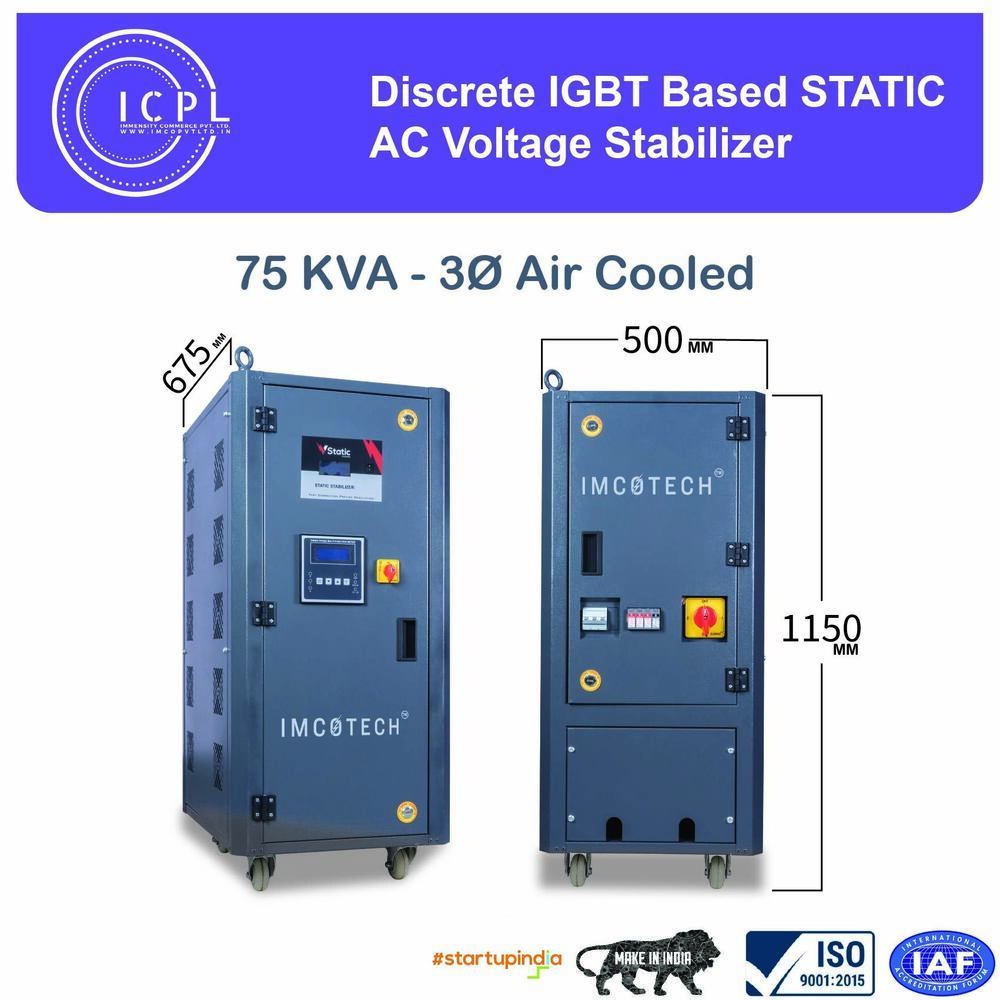 75 Kva Three Phase Discrete Igbt Based Static Voltage Stabilizer - Current Type: Ac To Dc