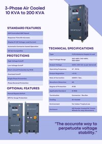 10 KVA Three Phase Module IGBT Based STATIC Voltage Stabilizer