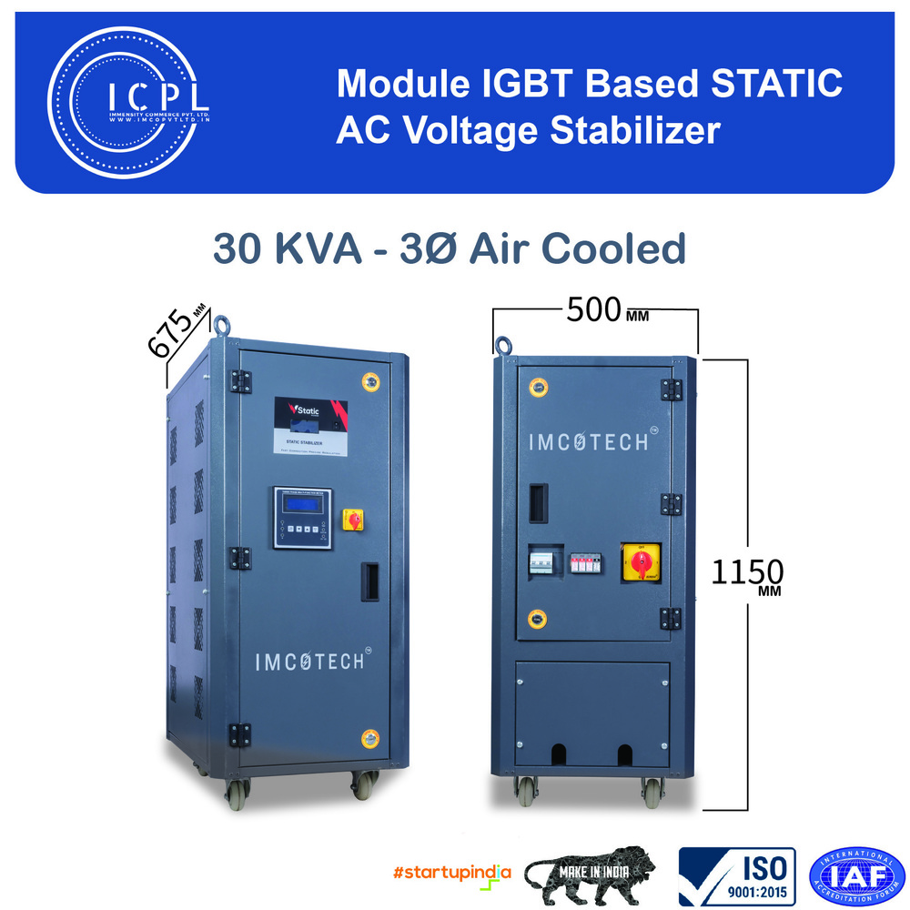 30 KVA तीन फेज मोड्यूल IGBT आधारित स्थिर वोल्टेज स्टेबलाइज़र