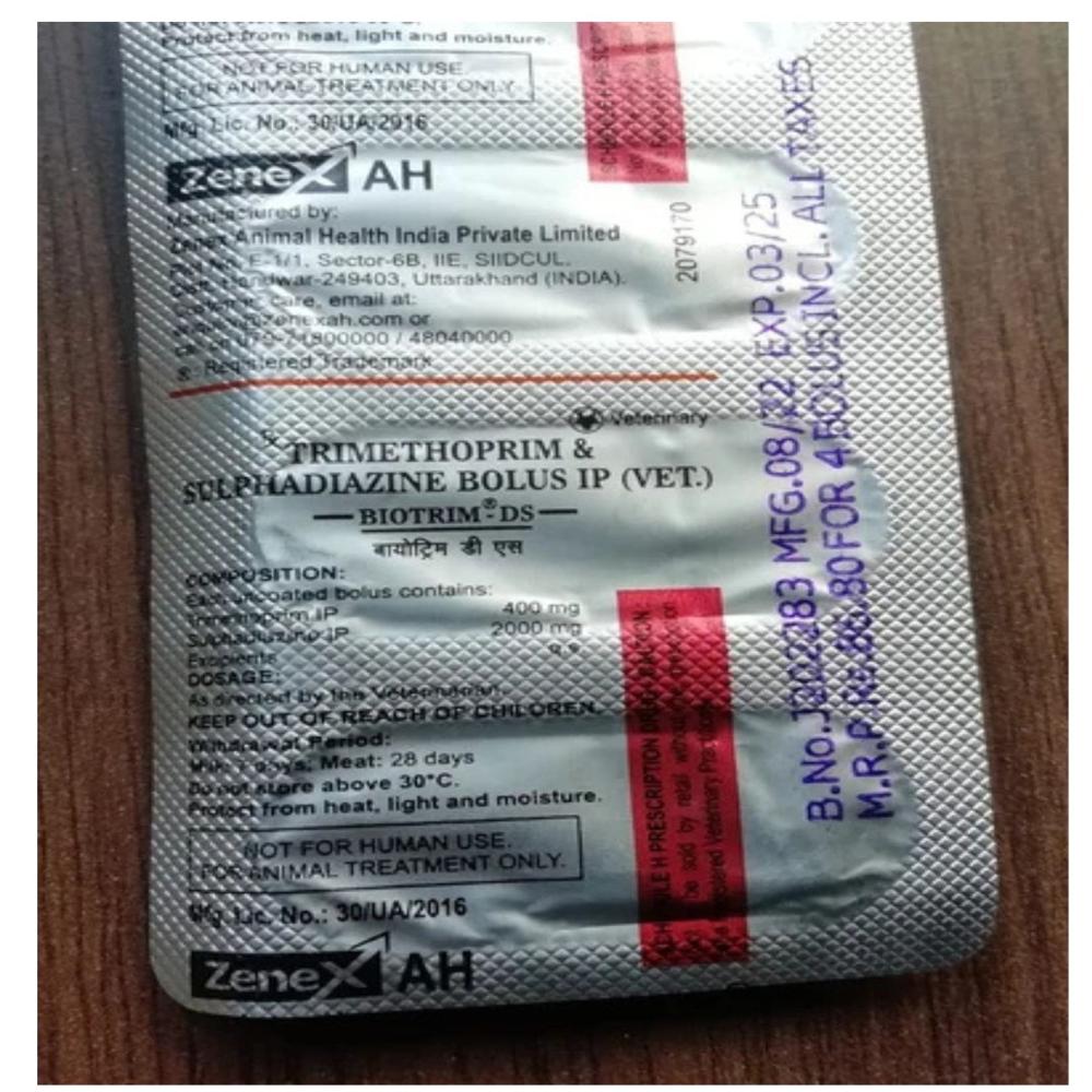 BIOTRIM-DS Sulphadiazine+Trimethoprim BOLUS