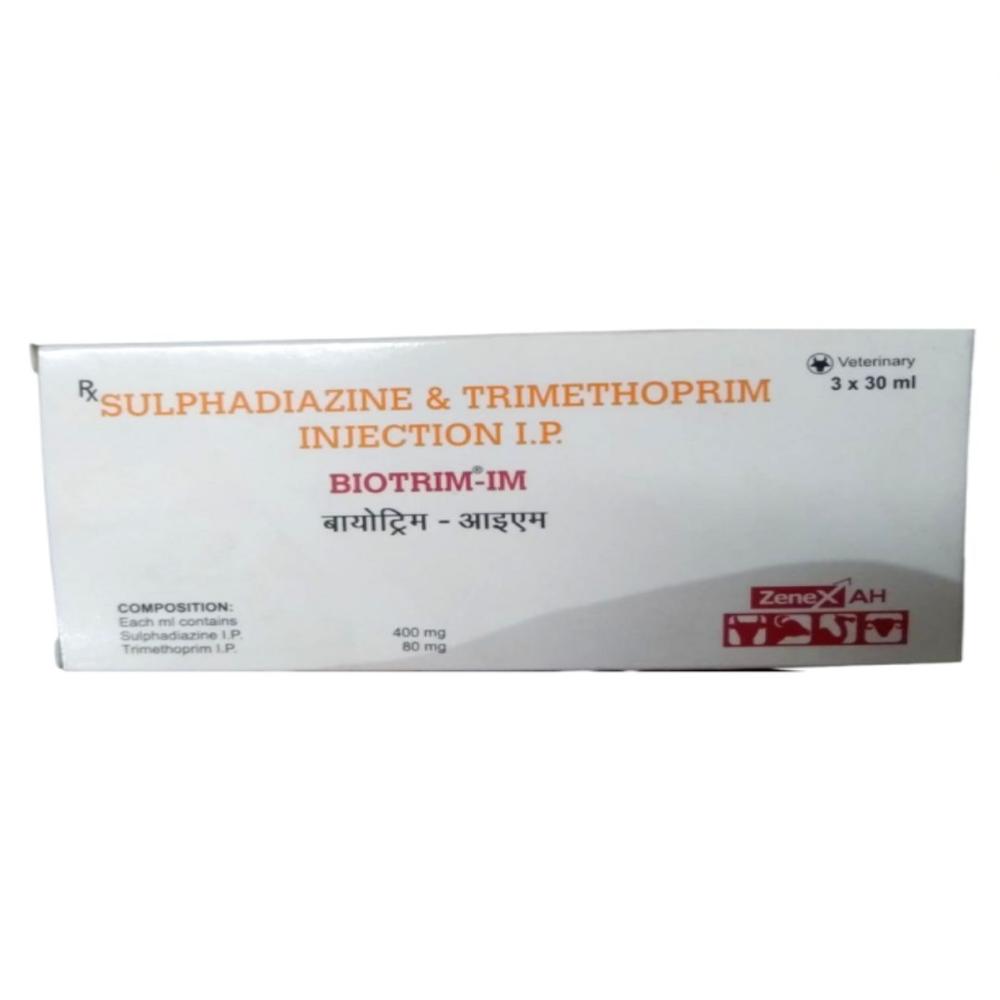 Biotrim-im Sulphadiazine+trimethoprim 30ml Injectionl - Packaging Type: Box