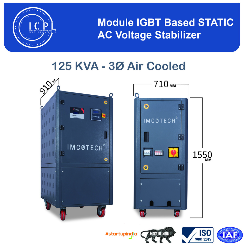 125 Kva Three Phase Module Igbt Based Static Voltage Stabilizer - Current Type: Ac To Dc
