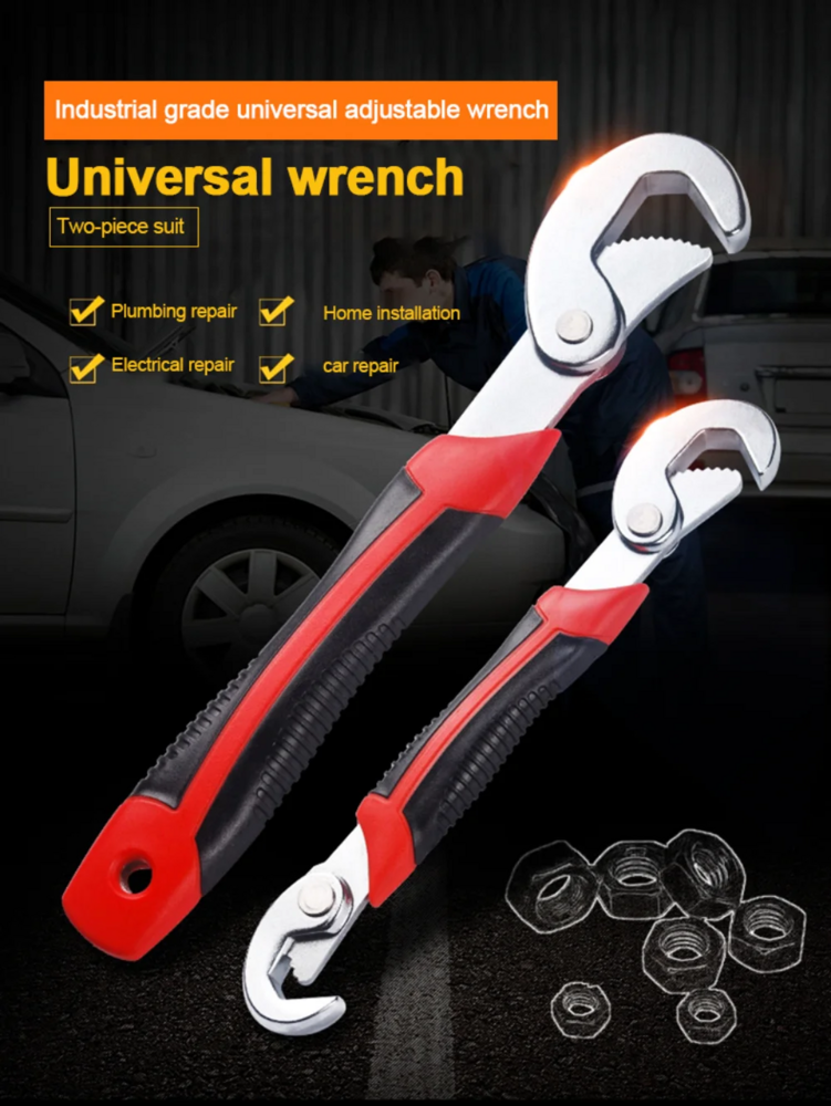 Snap N Grip Multi Purpose Wrench Adjustable Open End Universal Wrench Set - Application: Plumbing