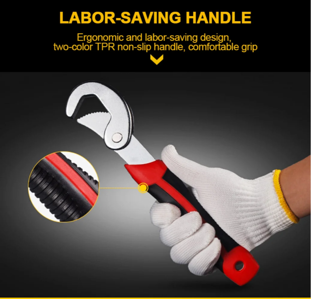 Snap N Grip Multi Purpose Wrench Adjustable Open End Universal Wrench Set - Application: Plumbing