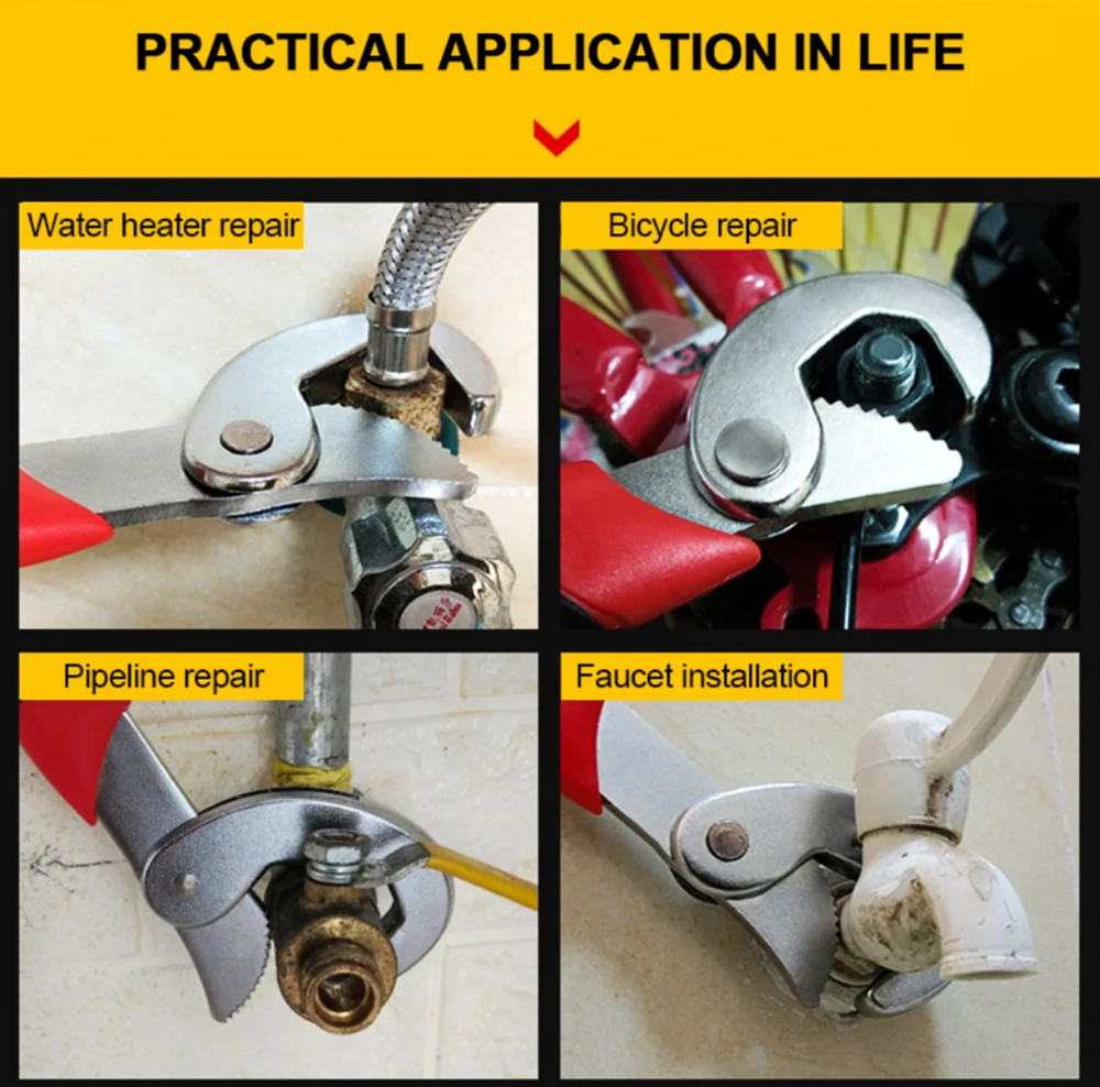 Snap N Grip Multi Purpose Wrench Adjustable Open End Universal Wrench Set - Application: Plumbing