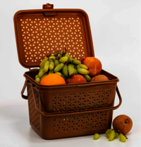 Plastic Storage Basket With Lid