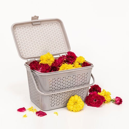 Plastic Storage Basket With Lid
