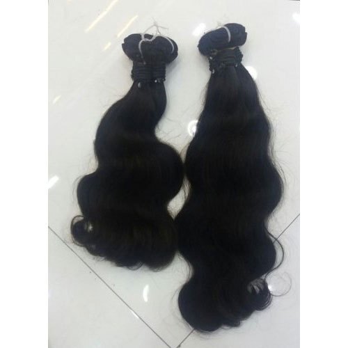 Black Remy Double Drawn Machine Weft, 10 inch