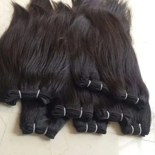 Black Remy Double Drawn Machine Weft, 10 inch