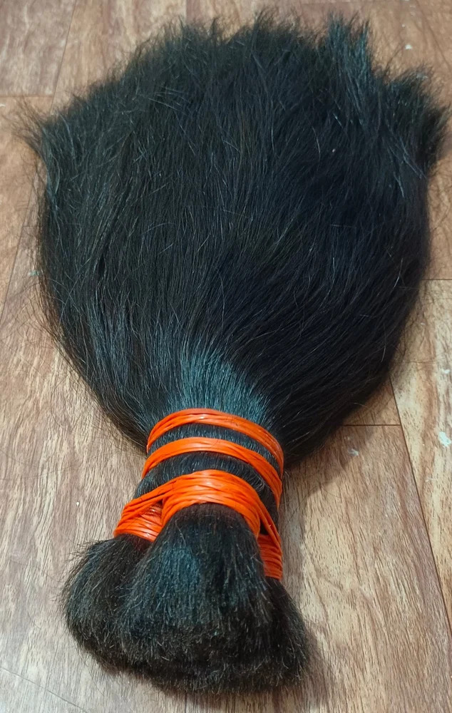 Black Double Drawn Human Hair
