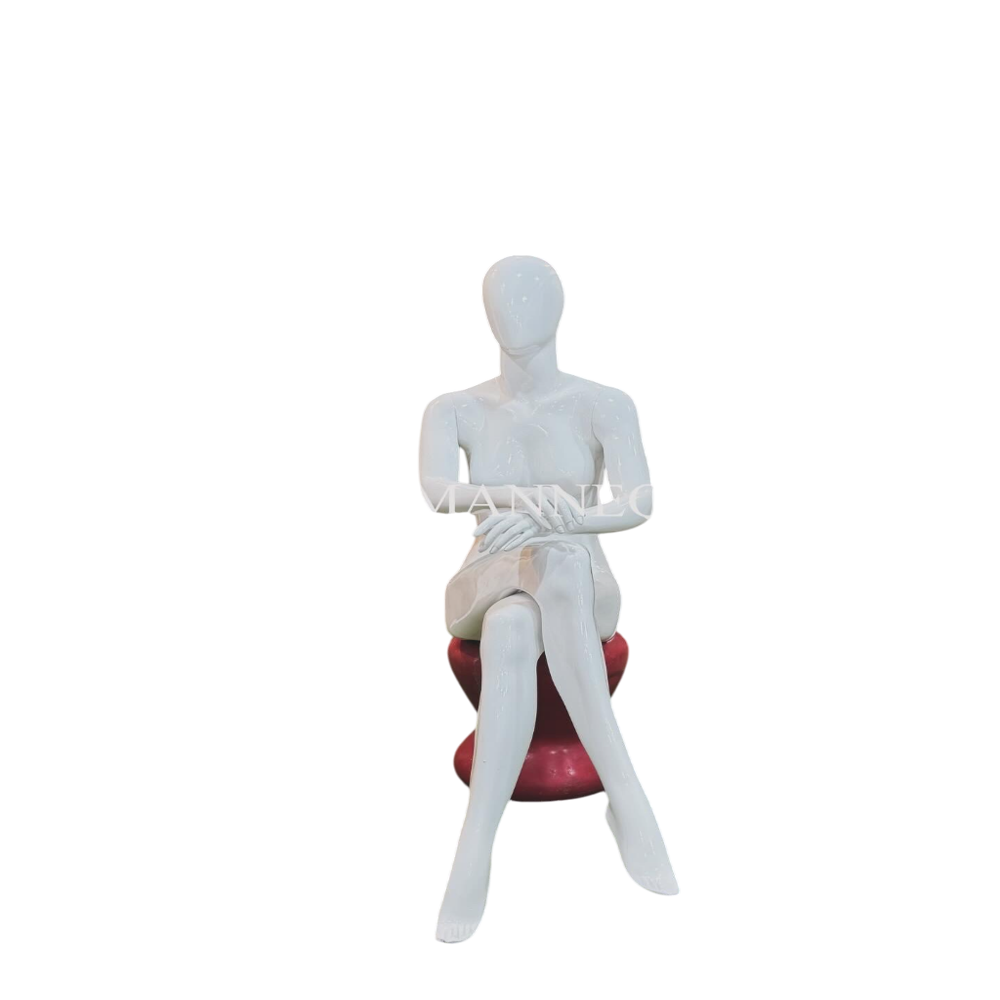 sitting white mannequins