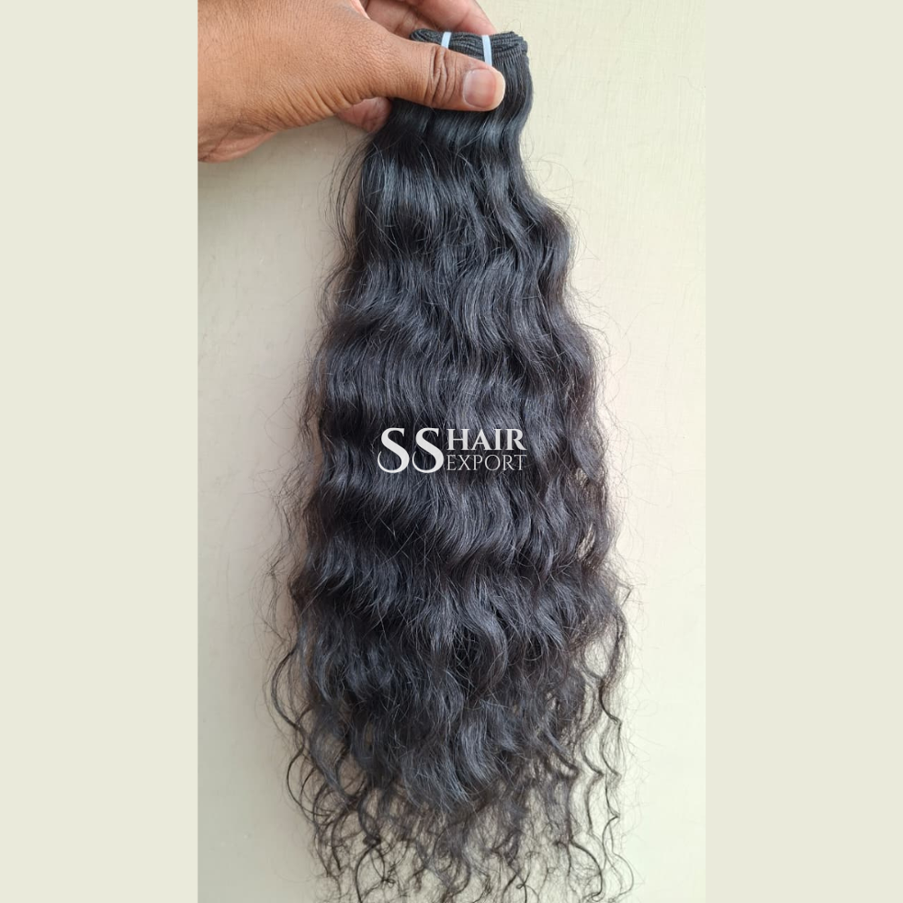 Permanent Natural Curly Hair Human Hair Weft Bundle Extension 100gm
