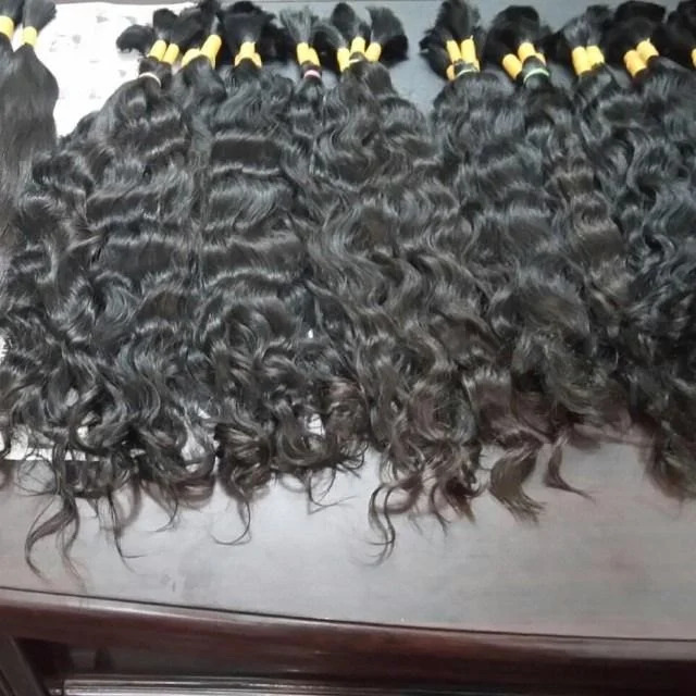 Curly Bulk Hair Indian Hair Natural Weaving Braids 100gm Export Quality