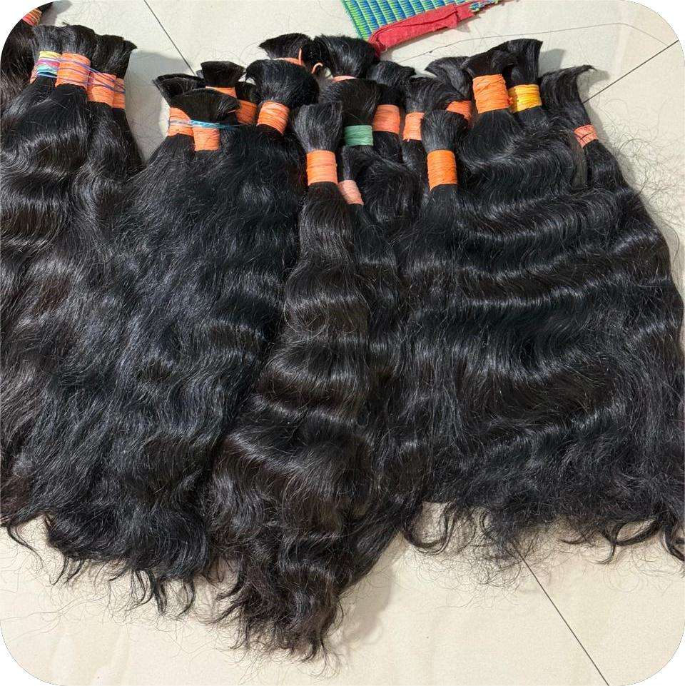Bulk Human Hair Bundle Hair Extension - Color: Natural Black And Brown