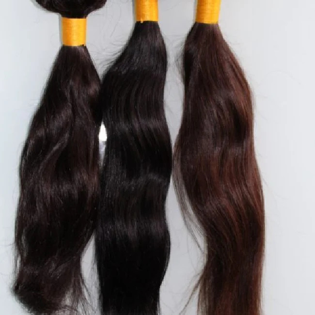 Bulk Human Hair Extensions Braids Indian Natural Weaving Light Brown