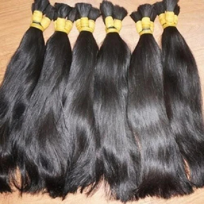 Bulk Human Hair Extensions Braids Indian Natural Weaving Light Brown