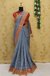 HEAVY VICHITRA SILK SAREE