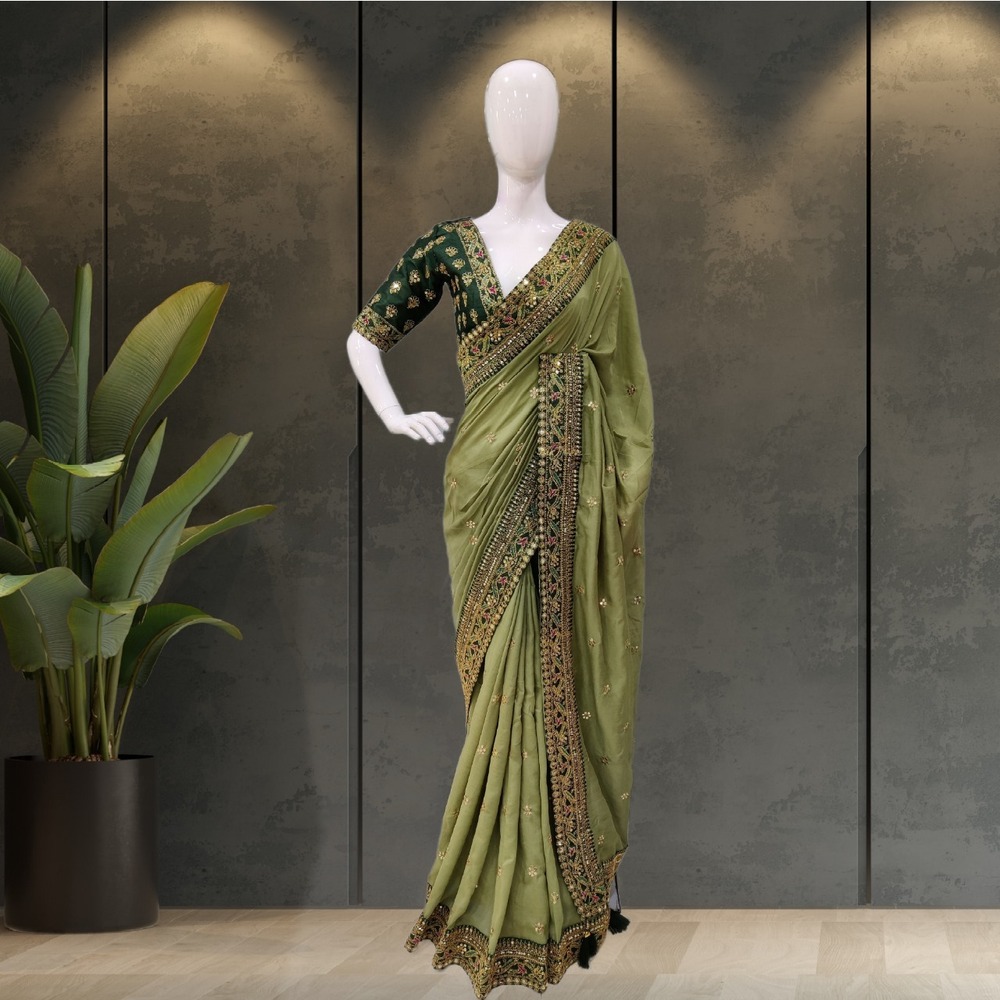 HEAVY VICHITRA SILK SAREE