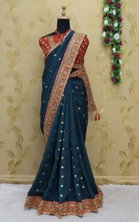 HEAVY VICHITRA SILK SAREE