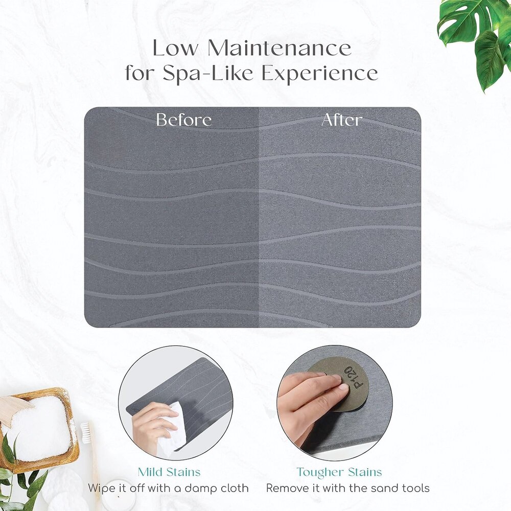 Stone Bath Mat Diatomaceous Earth Bath Mat For Bathroom Quick Dry Absorbent Bath Mat