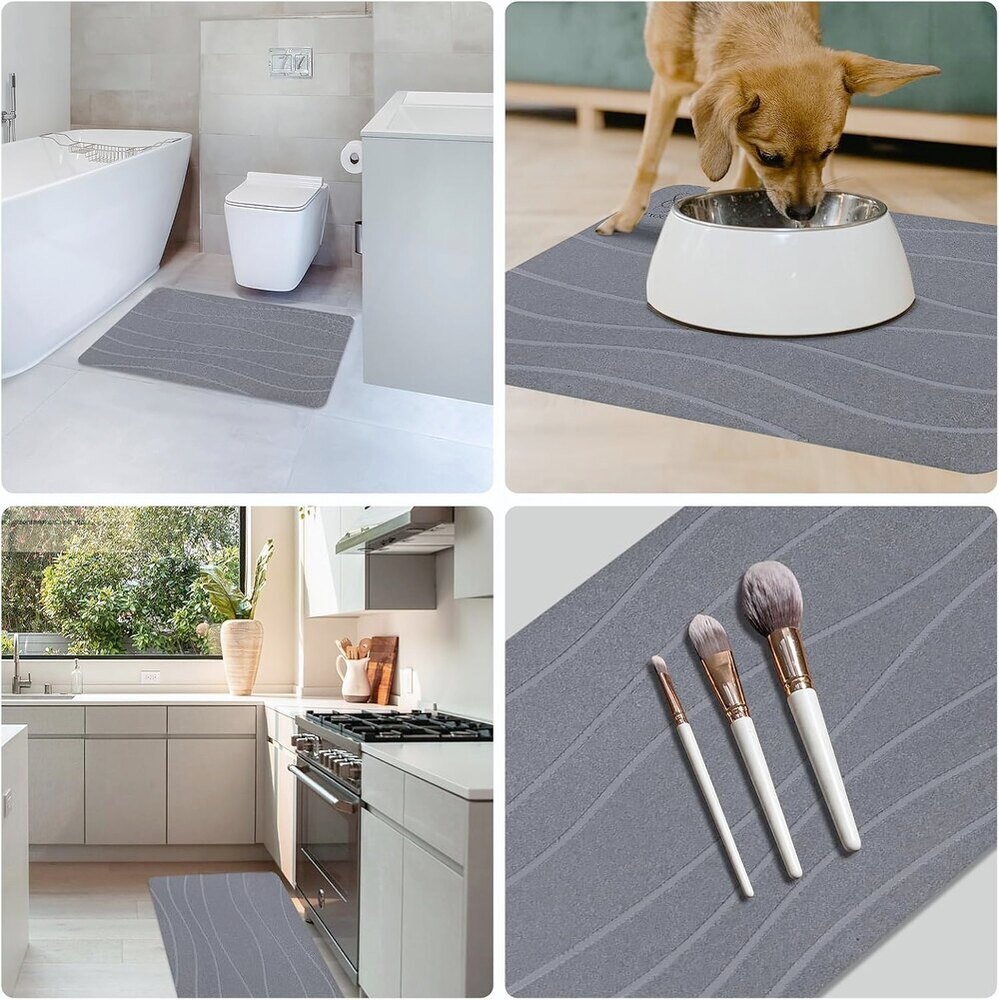 Stone Bath Mat Diatomaceous Earth Bath Mat For Bathroom Quick Dry Absorbent Bath Mat