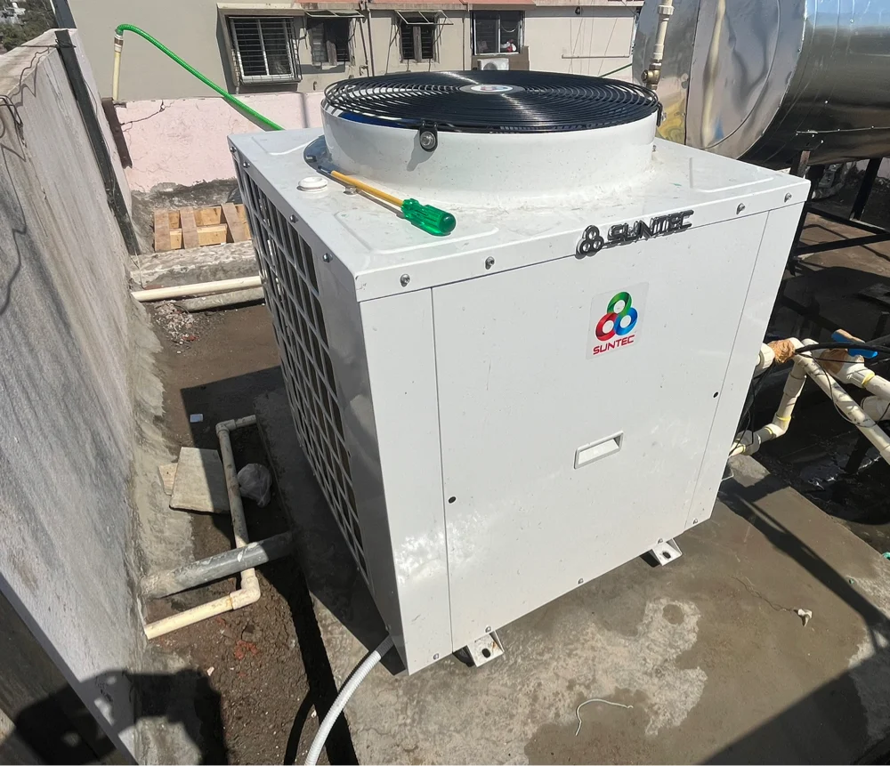 Round Stainless Steel Commercial Air To Water Heat Pump 10Kw